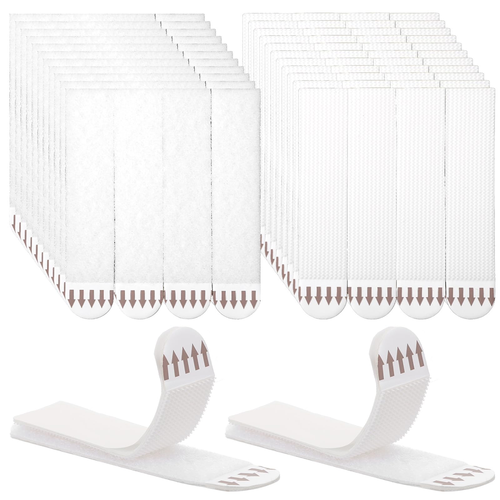 BOHUIZ 24 Pairs (48 Strips) Heavy Duty Picture Hanging Strips, Fabric Fastener Interlocking Tape No Nails Strips Hook and Loop Tape No Wall Damage for Pictures and Photos Frame Hanging