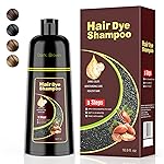 KAISASA Dark Brown Hair Dye Shampoo 3 in 1Argan Herbal Hair Color Shampoo Covers Gray Hair for Women and Men (16.9 fl.oz Dark Brown)