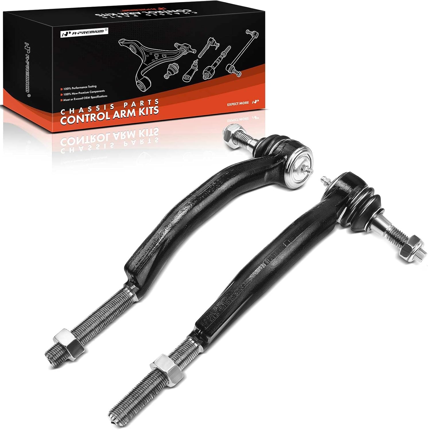 A-Premium 2 x Front Outer Tie Rod Ends with 16 mm Thread, Compatible with Chevrolet & GMC & Buick & Isuzu & Oldsmobile - 2003-2009 - Trailblazer EXT SSR Envoy XL/XUV Rainier Saab 9-7x Ascender Bravada