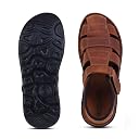 MARDI GRAS Men's Benson Leather Fisherman Sandals - Comfortable Casual Walking Footwear with Adjustable Back Strap gallery image