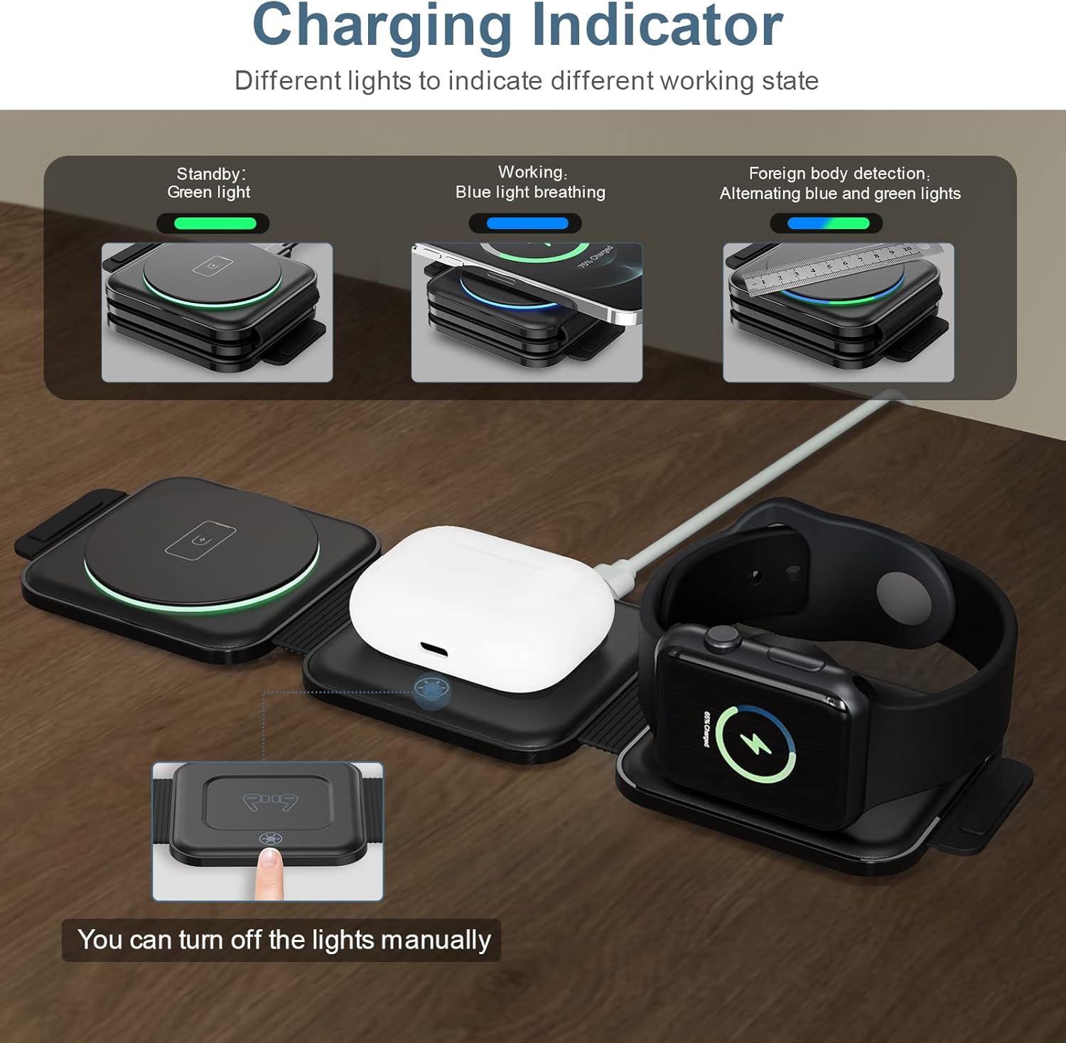 Ankilo wireless charger folded for portability