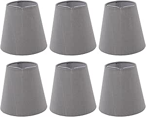 Tissting 6Pcs Fabric Lamp Cover, E14 Light Bulb Shade White Tapered Lampshade For Chandelier Wall Lamp Droplight Small Lamp Shade - View #2