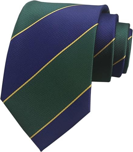 Vista 26 de Secdtie Corbata clásica de seda tejida jacquard a rayas para hombre Gris Negro