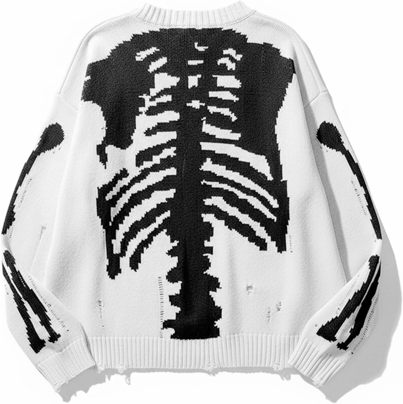 EMMIOL Fall Sweaters for Men Pull Over Cozy Sweaters Long Sleeve Crew Neck Skull Sweater