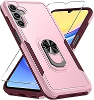 Vista 22 de Janmitta Funda compatible con Samsung Galaxy A14 5G con protector de pantalla + protector de lente de cámara, funda resistente de servicio pesado