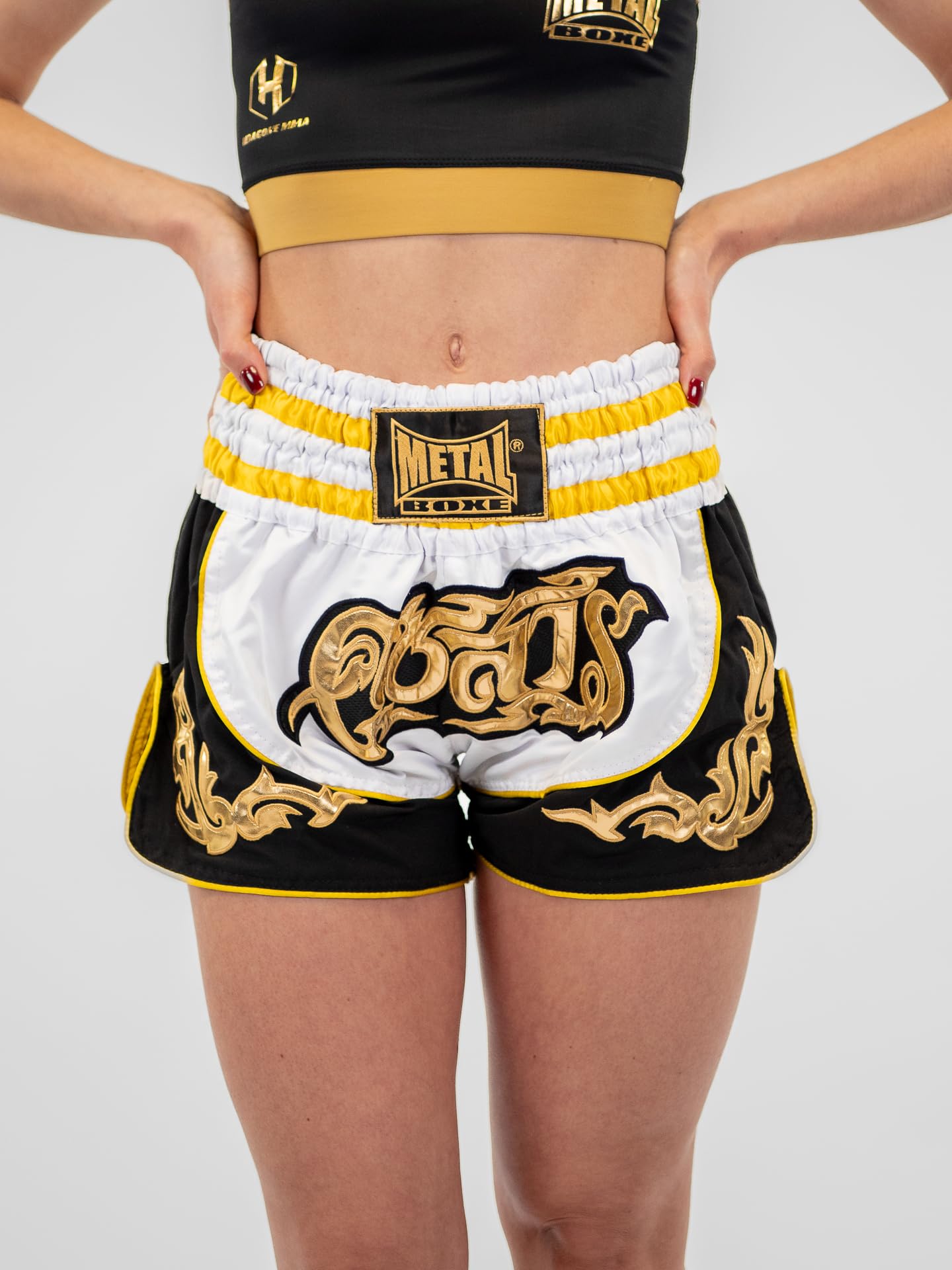 METAL BOXE Short Thaï Lumpinee Blanc S
