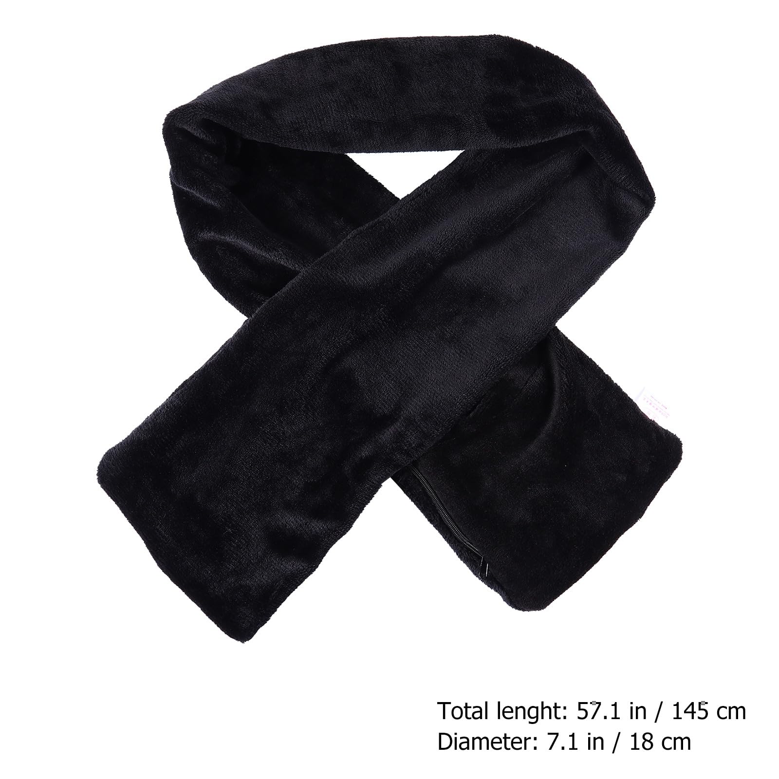 KALLORY Écharpe Chauffante Foulard D'hiver USB en Flanelle Douce Noire Confortable Fonction de Chauffage pour Homme pour Camping et Intérieur