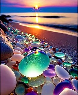 JUJUHOOD Beach Paint by Number Kits for Adults Beginner,Sunset Paint by Number Kit for Adults, Adult Paint by Number Canvas with Paintbrushes and Acrylic Pigment 16x20 inch,Sunset Beach