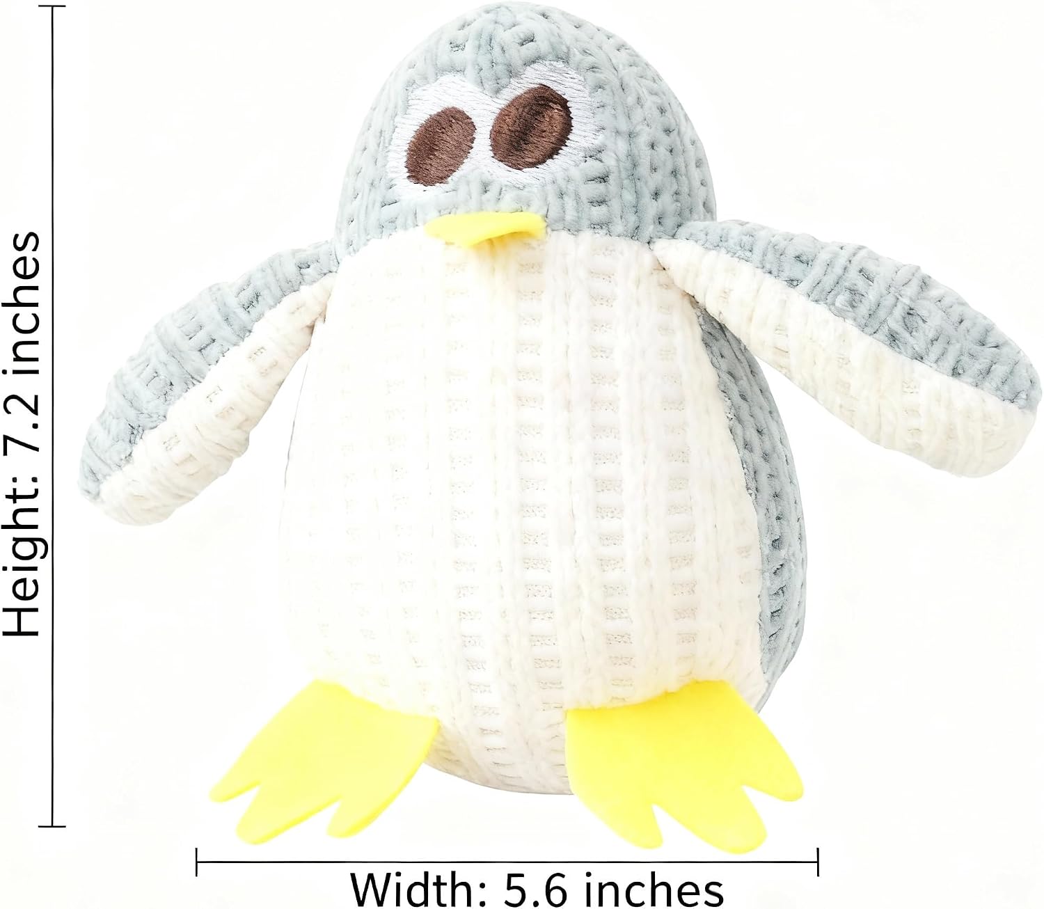 Cat Chew Toy, Soft Penguin Plush with Yellow Feet, Durable Teething Toy for Kittens and Adult Cats, Boredom Relief
