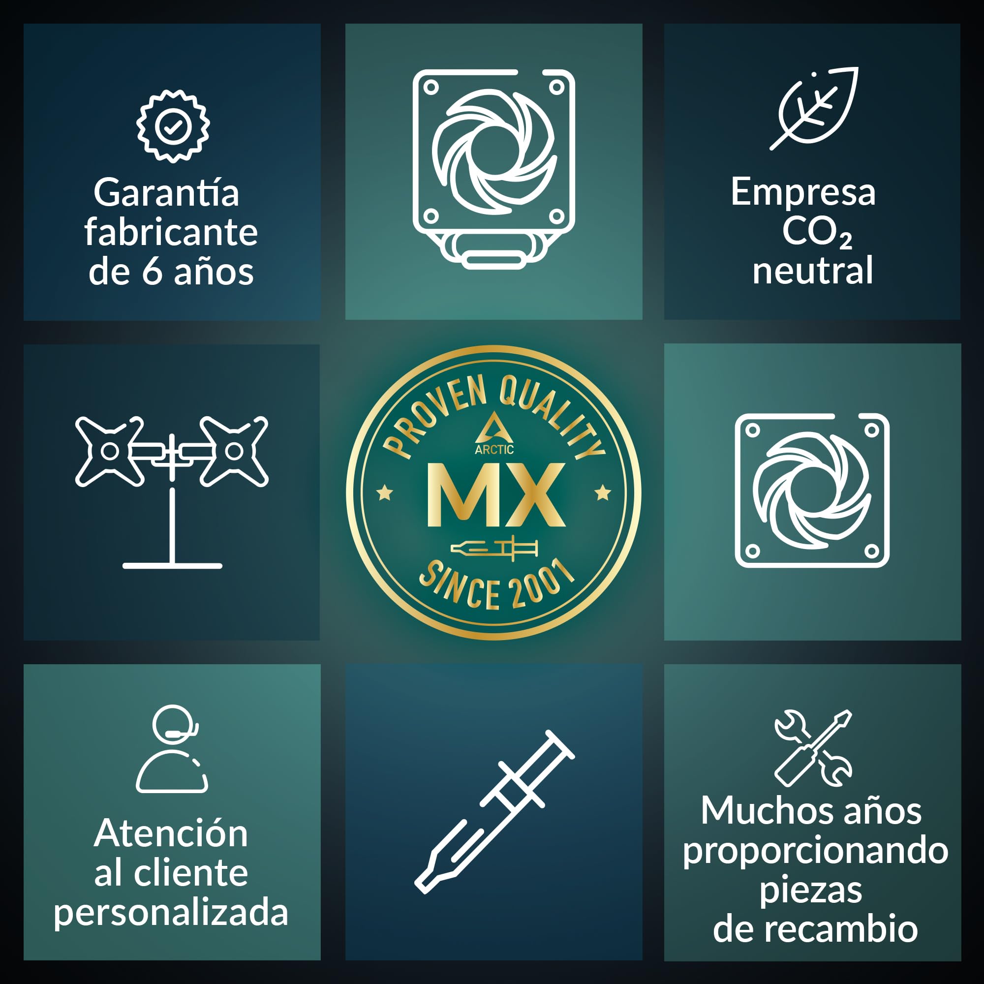 ARCTIC MX-7 (4 g, con MX-Cleaner) – Pasta térmica de alto rendimiento para CPUs, consolas, procesadores, tarjetas gráficas y portátiles. Alta conductividad, larga duración, no conductiva ni capacitiva — view 10