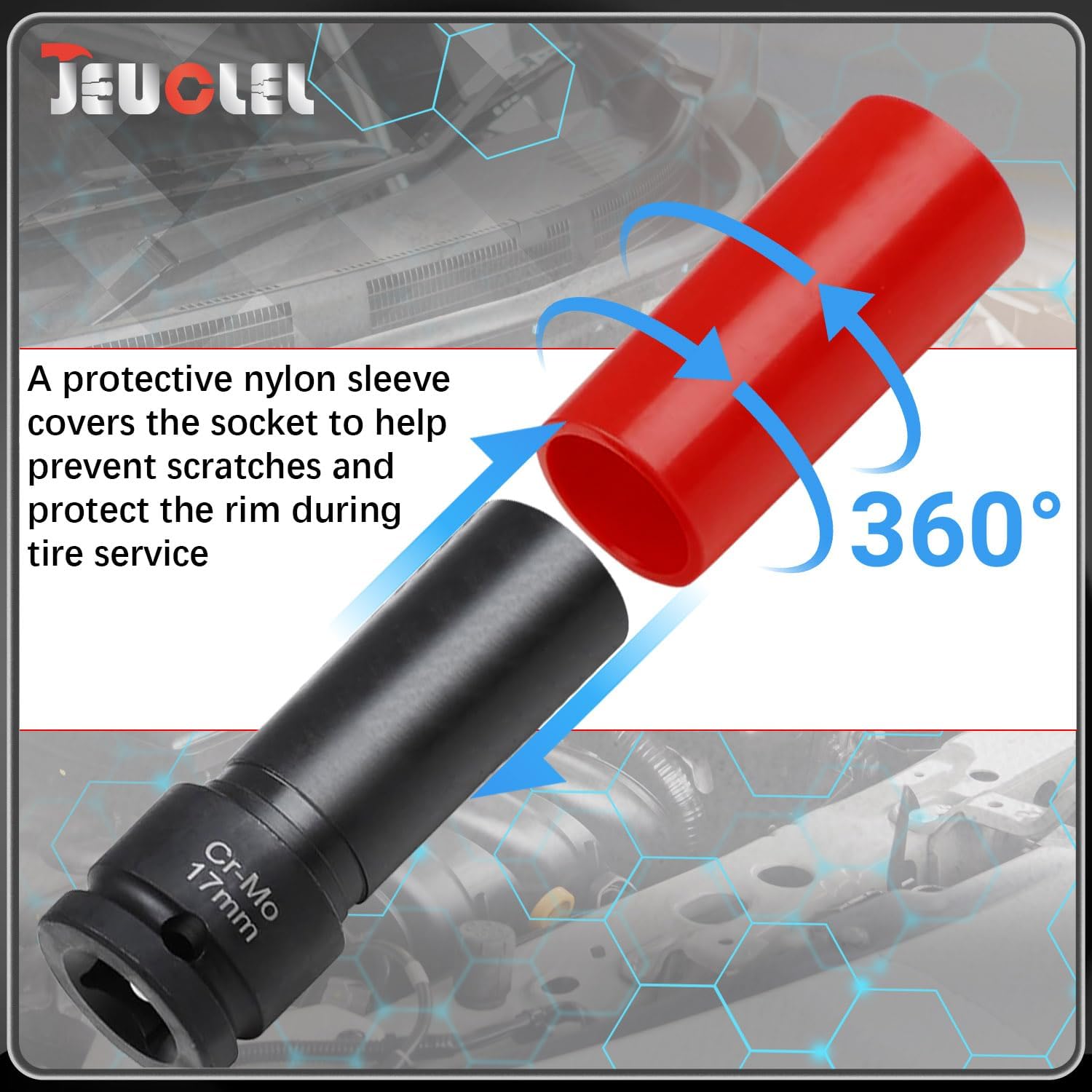 17mm Wheel Lock Nut Removal Socket Compatible with Mercedes Benz S Series W221, 1/2" Drive Anti-theft Protective Lug Nut Extractor, Flower Head Design Metal Wheel Nut Wrench