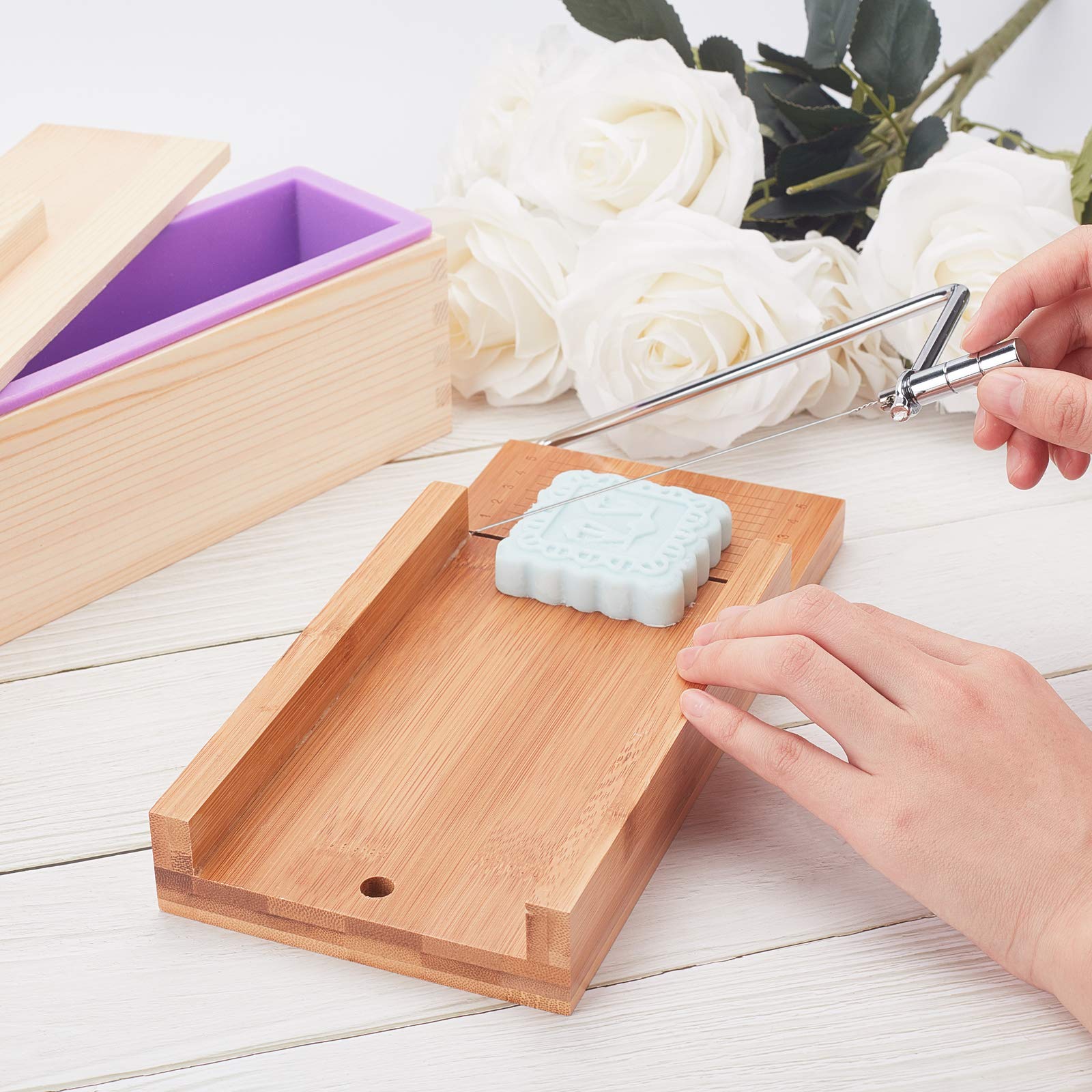 Utensili Per Taglio Sapone PH PandaHall - Raschietto Ondulato E Dritto - Stampo In Legno - Acciaio Inox - Foto 3