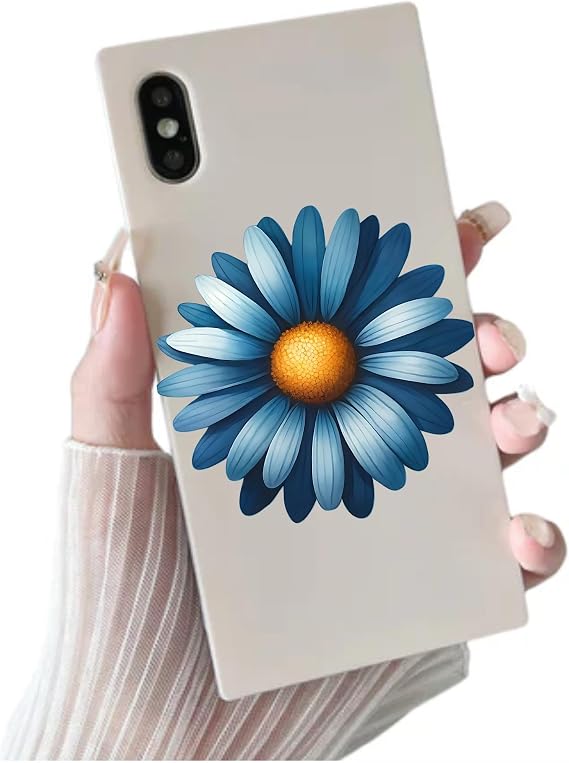 Blue Daisy Flower Vinyl Decal Stickers, Cover Marks, Floral Wall Decor x9