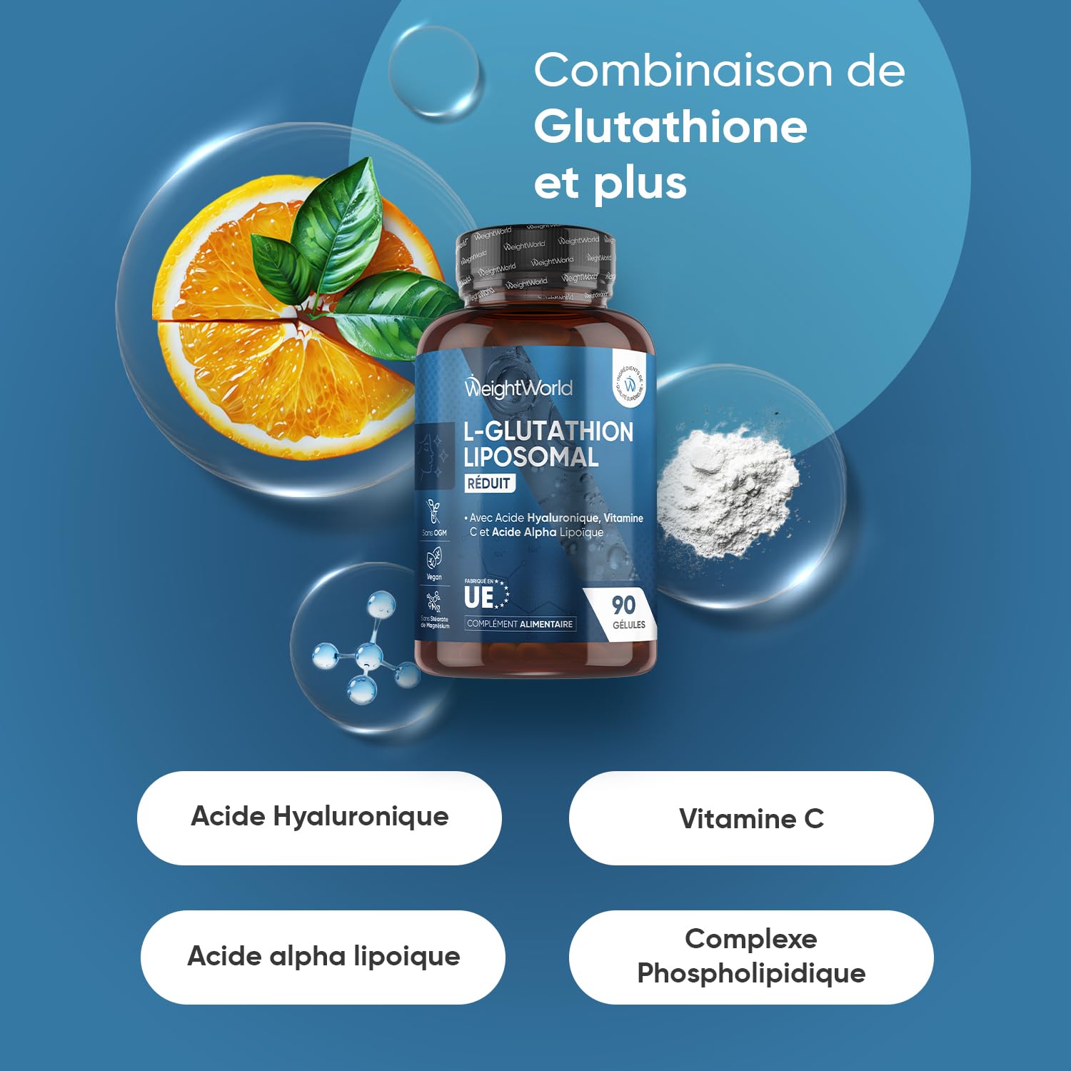 Glutathione Liposomal Reduced 1000mg, 90 Vegan Capsules