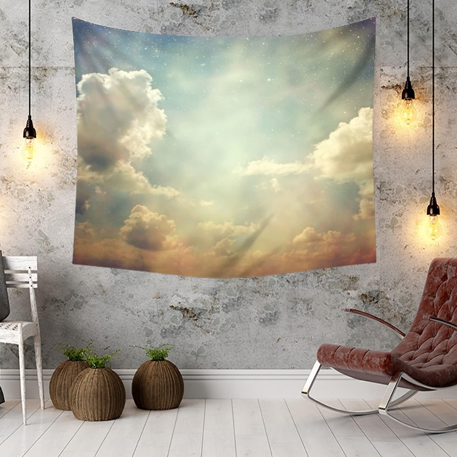 Tapiz de pared de 200 x 200 cm, para salón, dormitorio, color gris y blanco