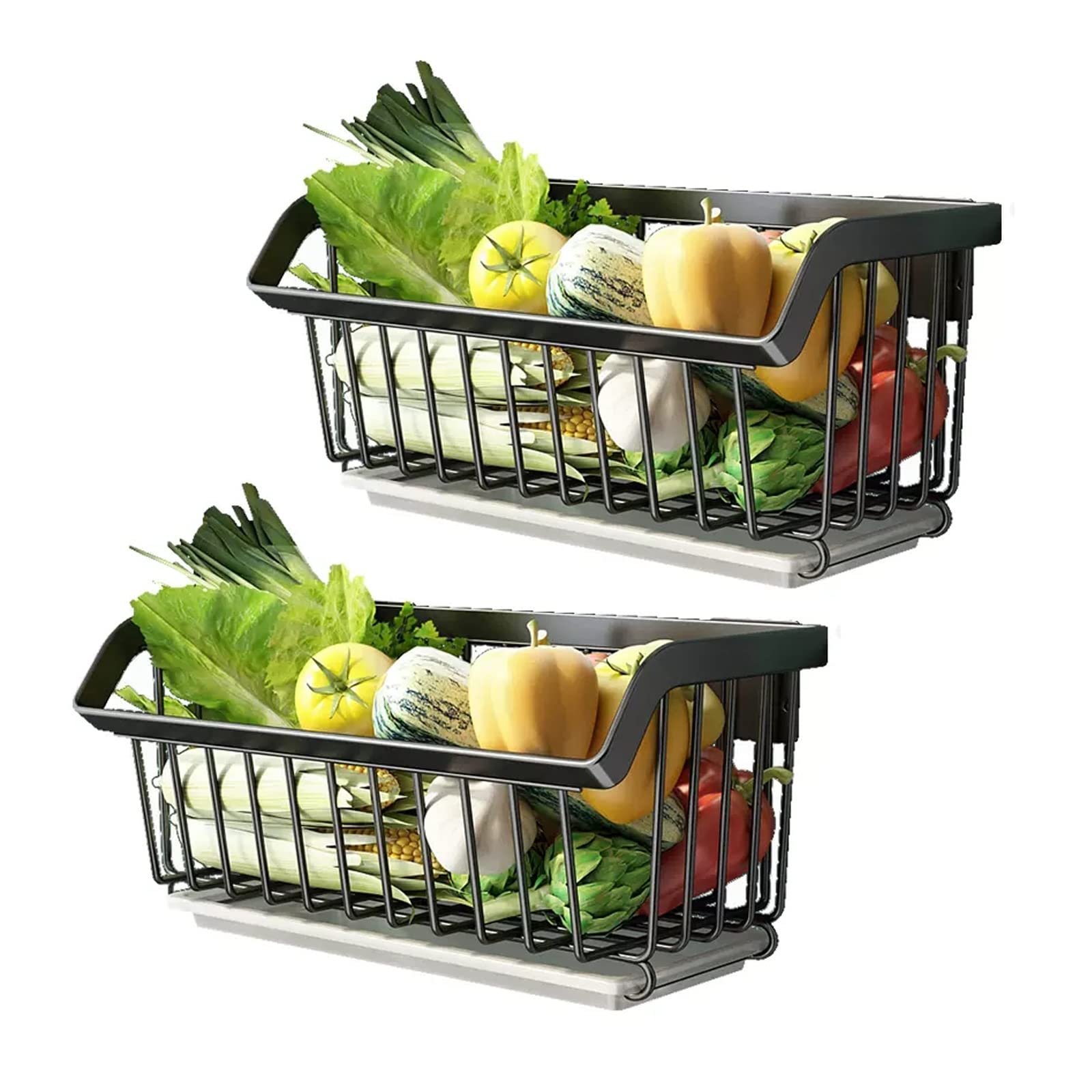 Hangende Fruitmand XXL Etagère - 3 Manden Waterhyacint - Groenten En Fruit Opbergrek