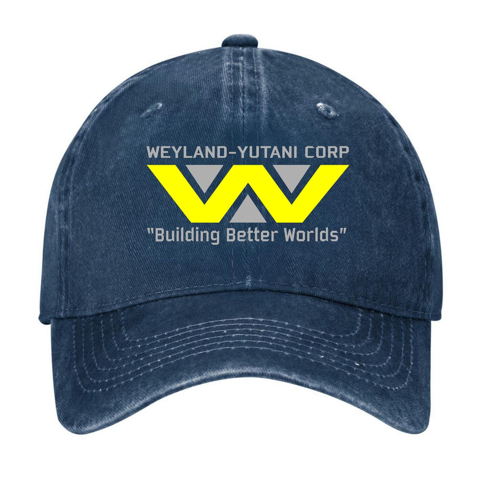 luuchrzz Weyland-Yutani Corp Building Better Worlds Navy Blue Vintage Washed Cotton Blank Baseball Cap Adjustable Dad Hat for Men Women