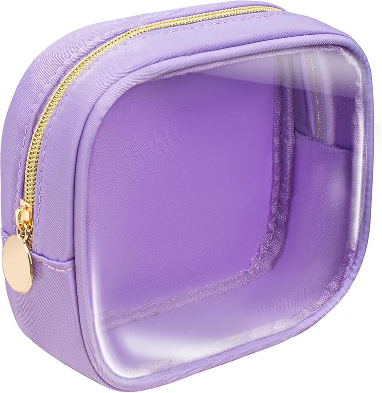Necessaire de maquiagem KOTORA transparente roxa com zíper para viagem, 1 unidade