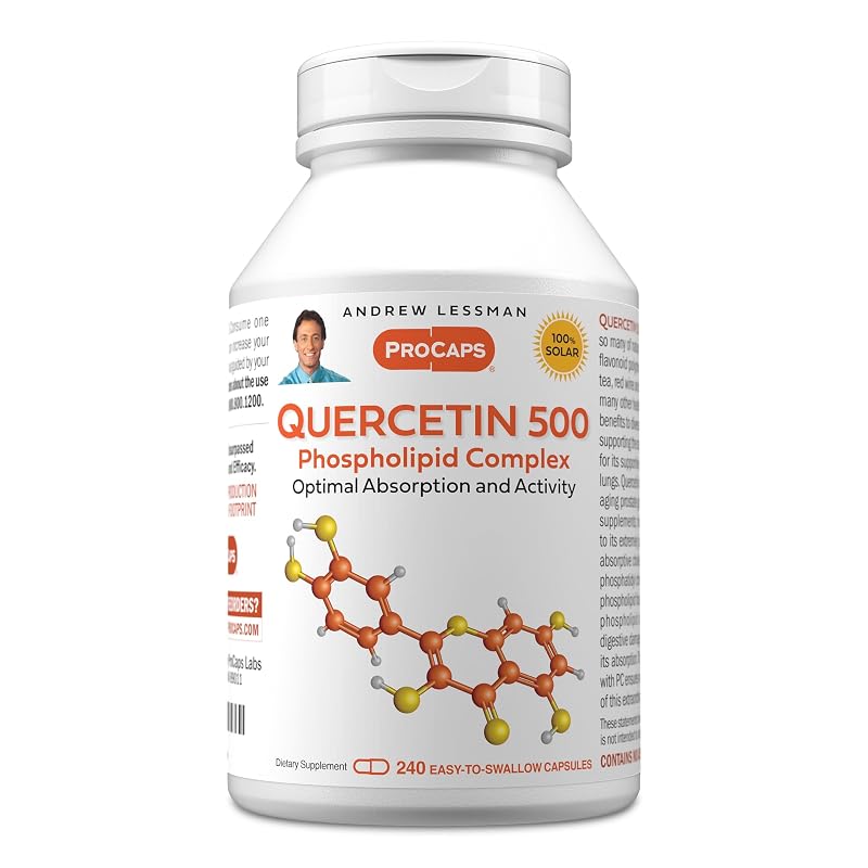 ANDREW LESSMAN Suplemento de quercetina com complexo fosfolipídico e vitamina C 500 mg 240 cápsulas