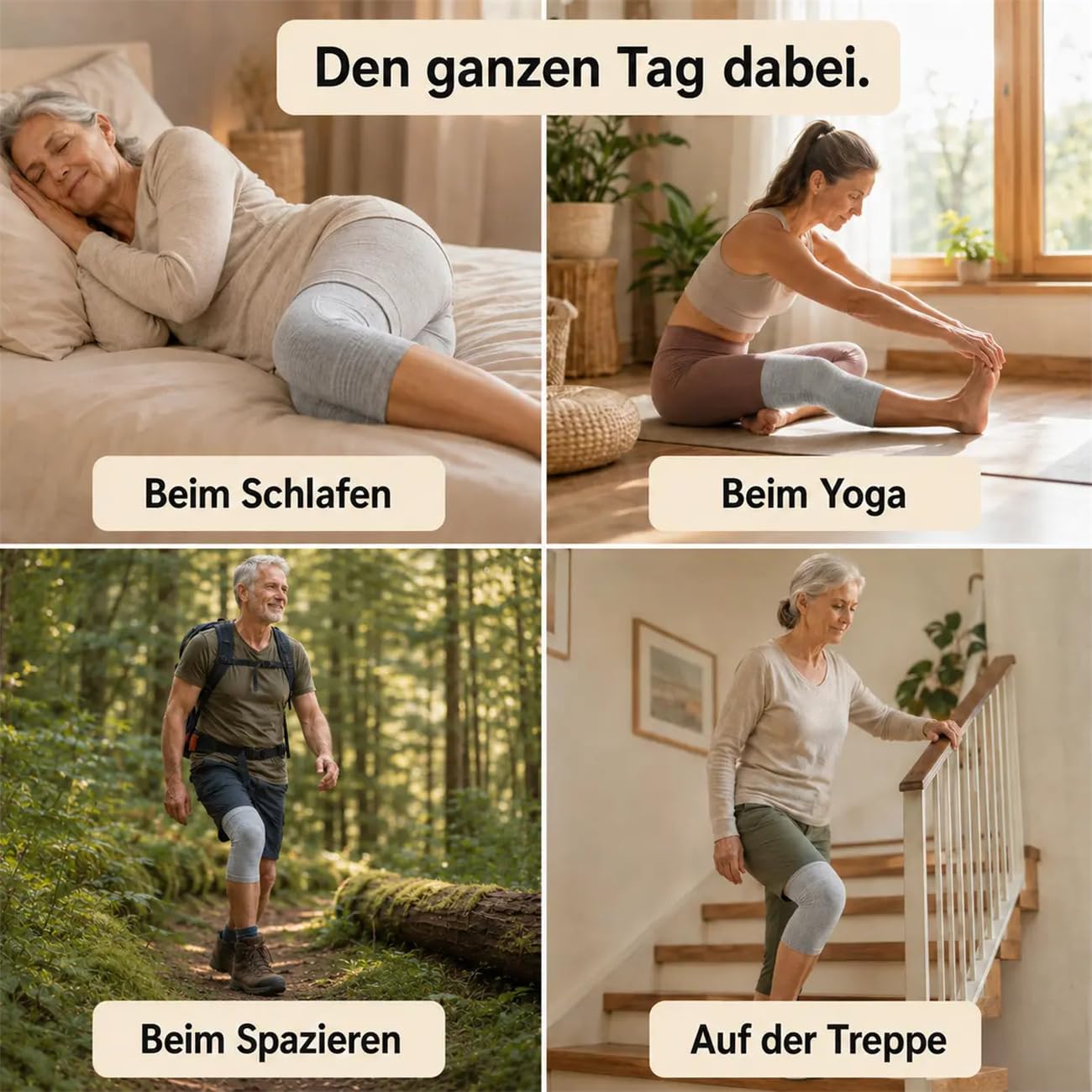 Bambus Kniebandage – Kompressions Kniestütze für Damen & Herren, Arthrose, Meniskusriss, Gelenkschmerzen, Sport & Alltag – Atmungsaktiv, Rutschfest, Schmerz- & Schwellungslinderung