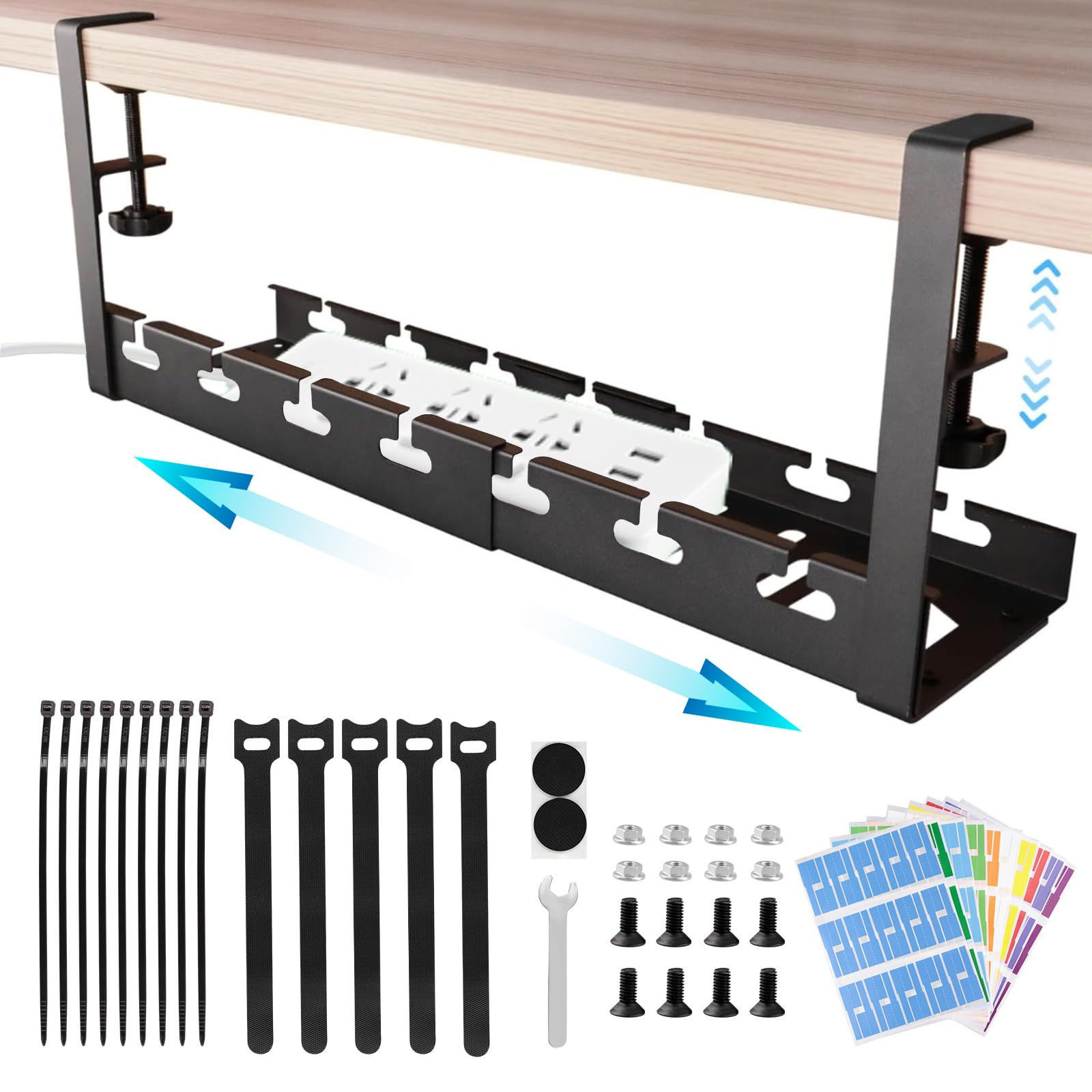 Snapklik.com : Under Desk Cable Management Tray, Extendable 11"-21 ...