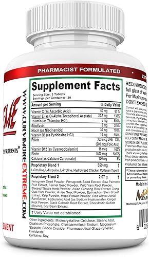 Miniatura 3 de CURVIMORE Extreme - Las píldoras de fuerza extrema 5 en 1 para ampliar los senos más avanzadas y cargadas, mejora de glúteos, relleno de labios y