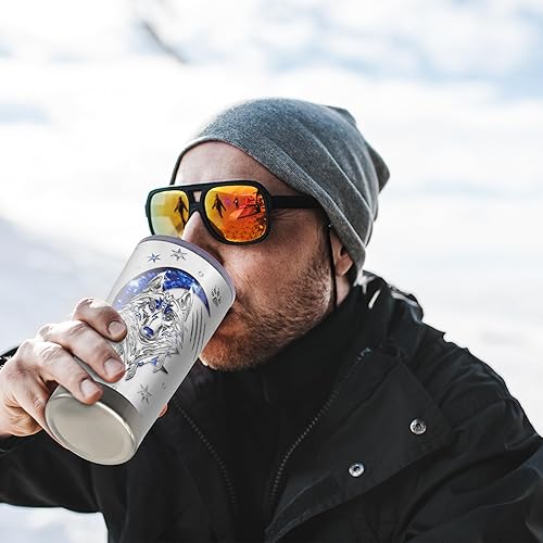 Miniatura 2 de Vaso de regalo de lobo de 20 onzas, 1 unidad, regalos de lobo para niñas, regalos de lobo para hombresmujeres, regalos de lobos, regalos únicos de