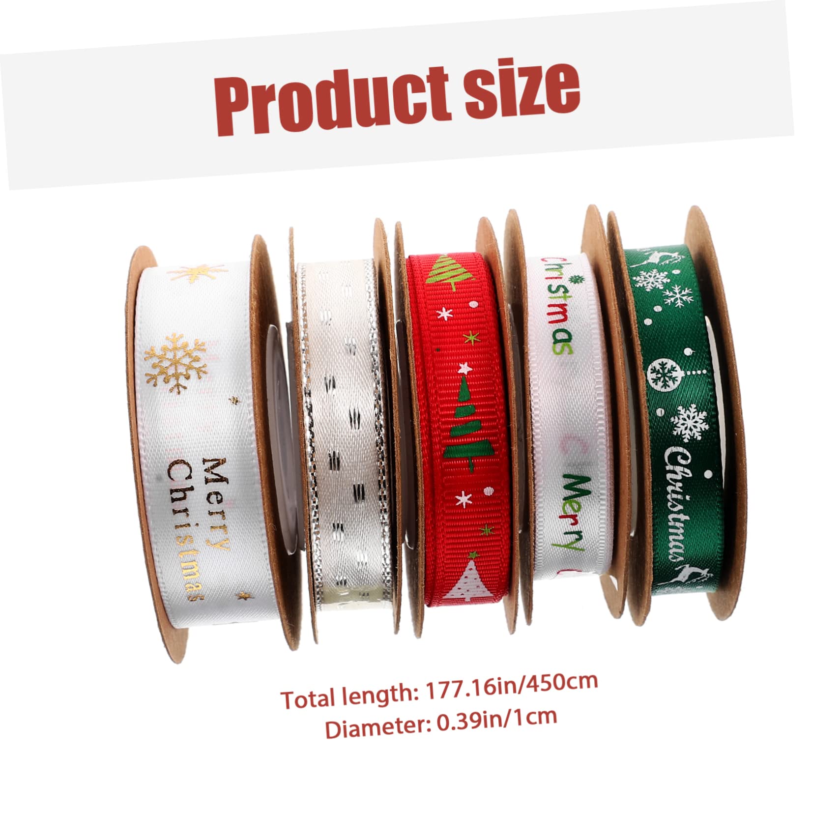 15rollen Weihnachtsgeschenkband Dekorative Satinbänder Für Party-dekoration Schleifen Festliche Verpackung Für Weihnachten Pro Rolle