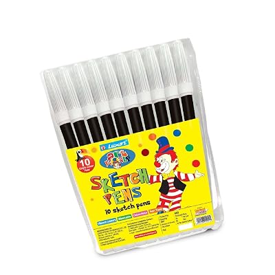 Luxor Junior Fine Sketch Pens Set Of 10 Single Colour(Black) Sketch Pens. Pack Of 6 Set