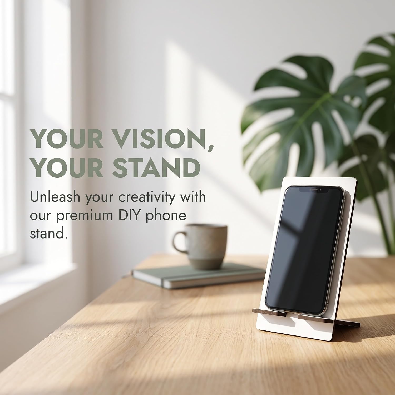 Toddmomy 4pcs Sublimation Blank Wood Phone Stand Phone Holder - Compact Wooden Photo Frame Heat Transfer Cellphone Support for Travel and Workspace image 3
