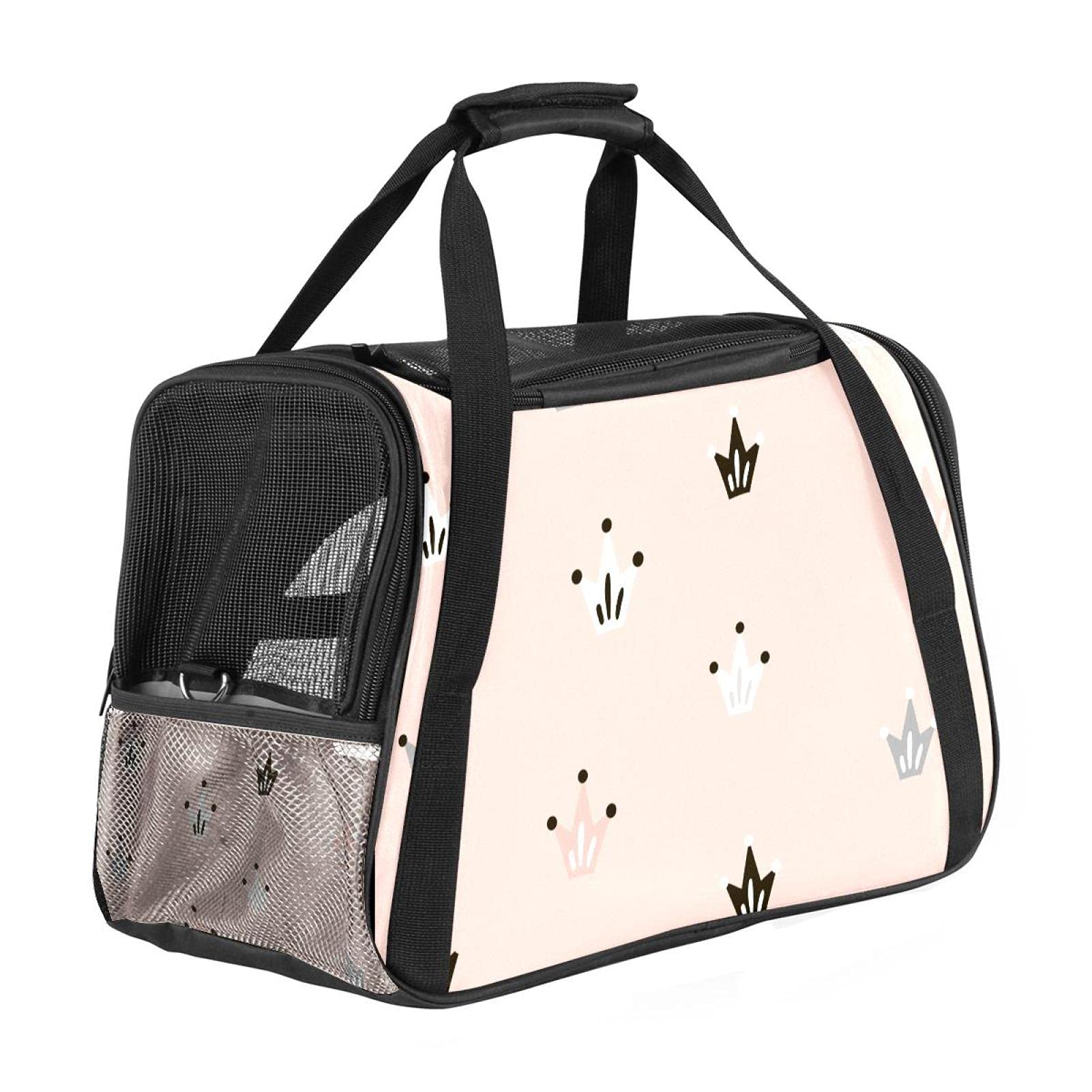 Sac de transport pour chien rose idéal pour voyager en cabine d'avion