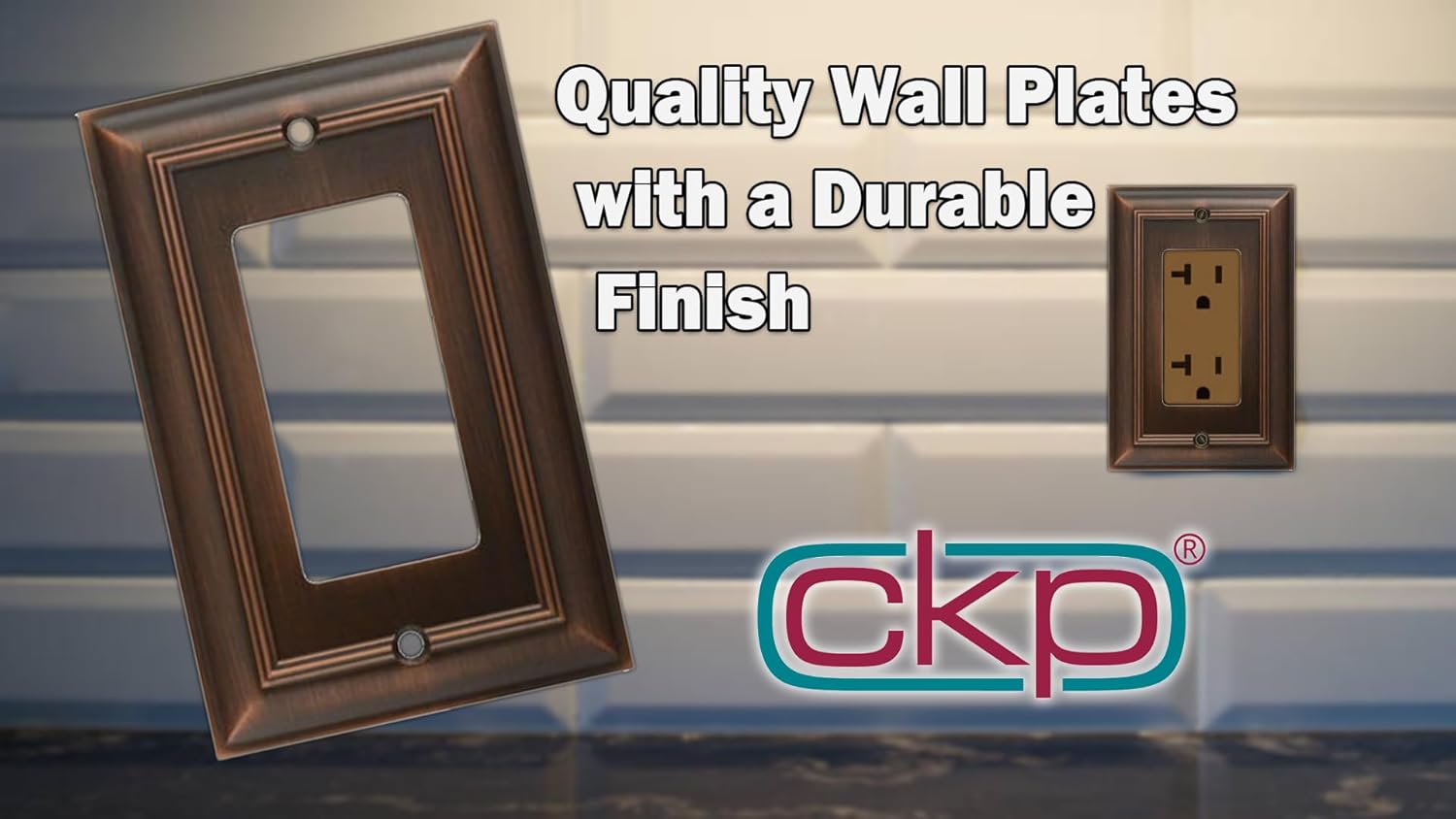 Cool Knobs and Pulls (CKP) Impressions Collection, 31200 Decorative Quad Toggle Wall Plate/Outlet Cover, Long Lasting Durable Solid Steel Construction, Oil-Rubbed Bronze, 1 piece