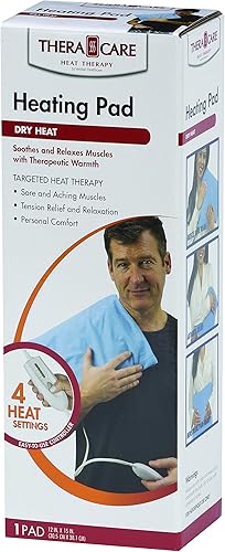 Miniatura 7 de TheraCare - Almohadilla térmica eléctrica, terapia de calor seco, 4 ajustes de calor ajustables, 12 x 15 pulgadas, cómoda, suave y duradera, color