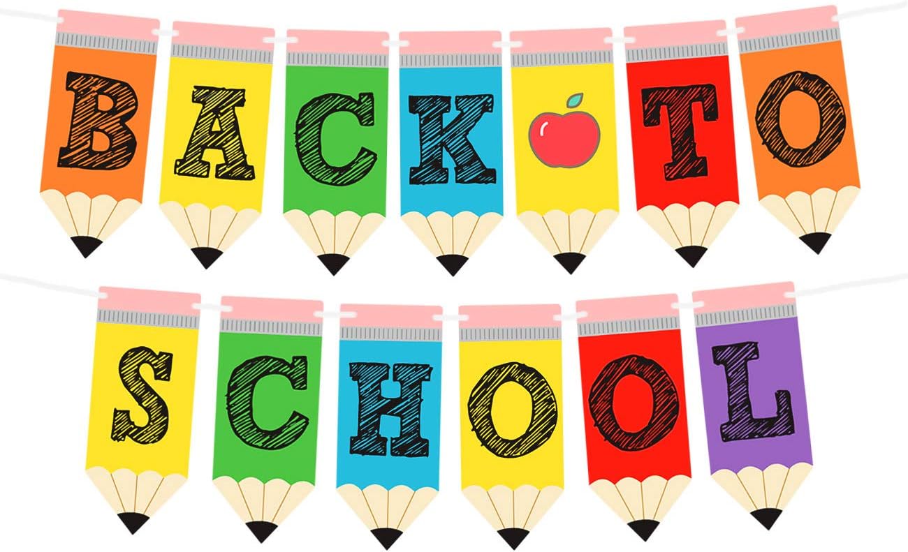 Back to School Banner - Teacher Banner for First Day of School Decorations Welcome Back to School Party Classroom Decorations