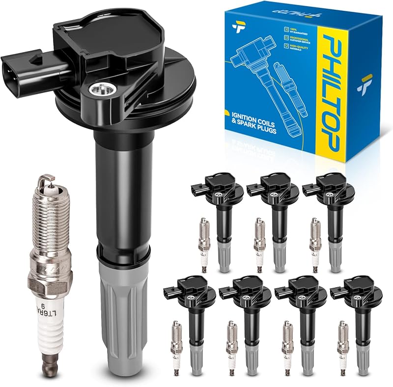 Kit de bobinas de ignição e velas PHILTOP para Ford F-150 e Mustang 5.0L – 8 bobinas e 8 velas