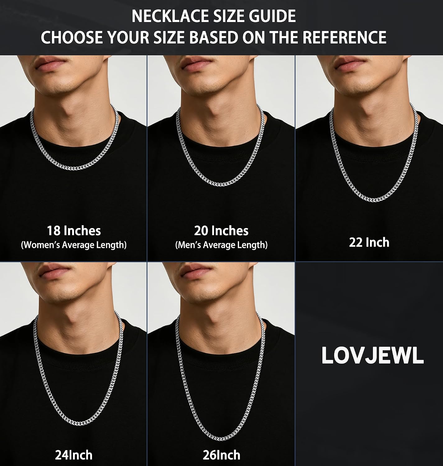 7mm Cuban Chain 18K Gold Plated 925 Sterling Silver Chain Necklace for Men, Stainless Steel Sturdy Durable Mens Chains Necklace, 18 20 22 24 26 Inch