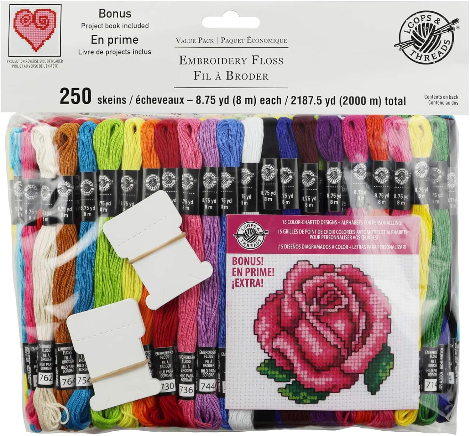 Loops & Threads Embroidery Floss Value Pack, 250ct.