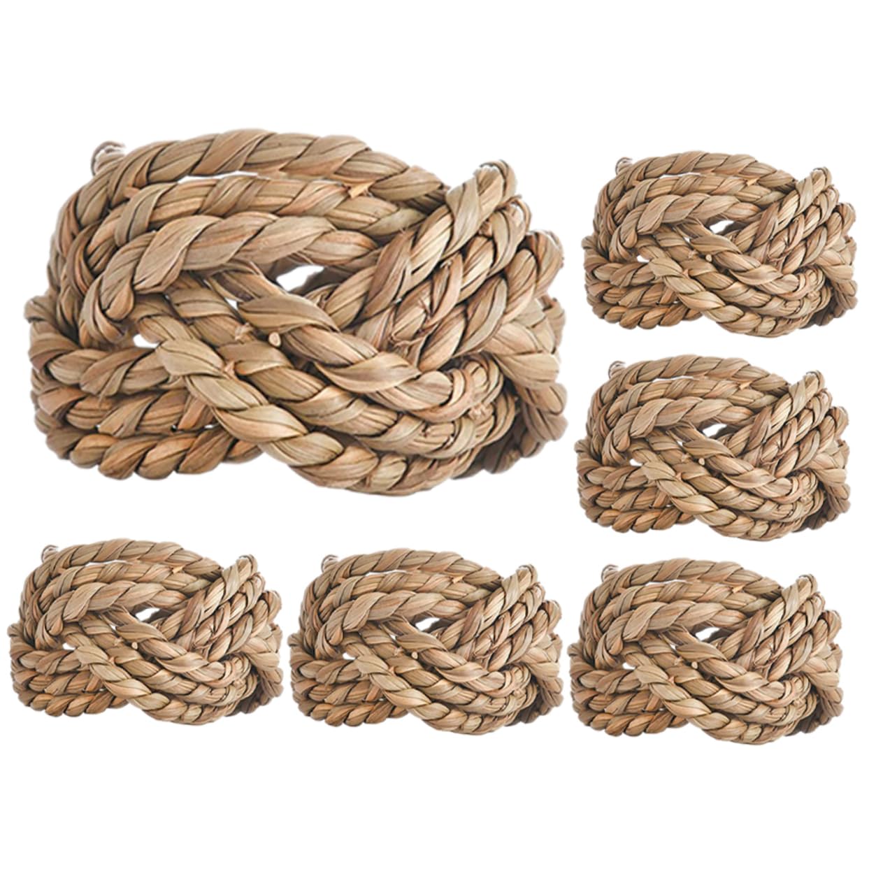 PRETYZOOM 4 Set Portatovaglioli Intrecciati Portatovaglioli Di Juta Portatovaglioli D'oro Portatovagliolo Porta Fazzoletti Da Tavolo Anelli Per Tovaglioli Cestino Cestini Cannuccia 6 Pezzi*4
