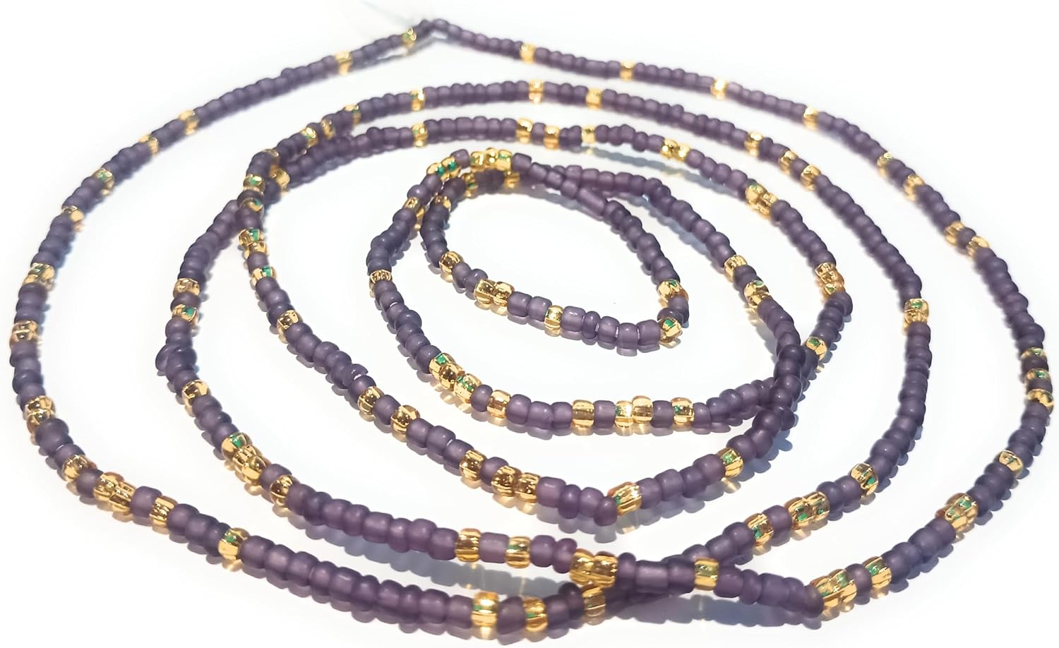 Multicolor Gold Waist Beads, 44-Inch Tie-On Strand, Variety of Color Choices