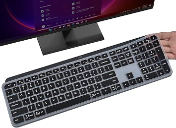 Keyboard Cover Skin for Logitech MX Keys S & MX Keys Advanced Illuminated Wireless Keyboard, Logitech Craft Advanced Wireless Keyboard Protector, Not Fit MX Keys S for Mac, Black