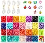 Perles de poney, 4,600 pcs 9mm Perles de poney 27 Couleurs avec des perles de lettre et d'étoile et chaîne élastique pour bracelet INSCRAFT