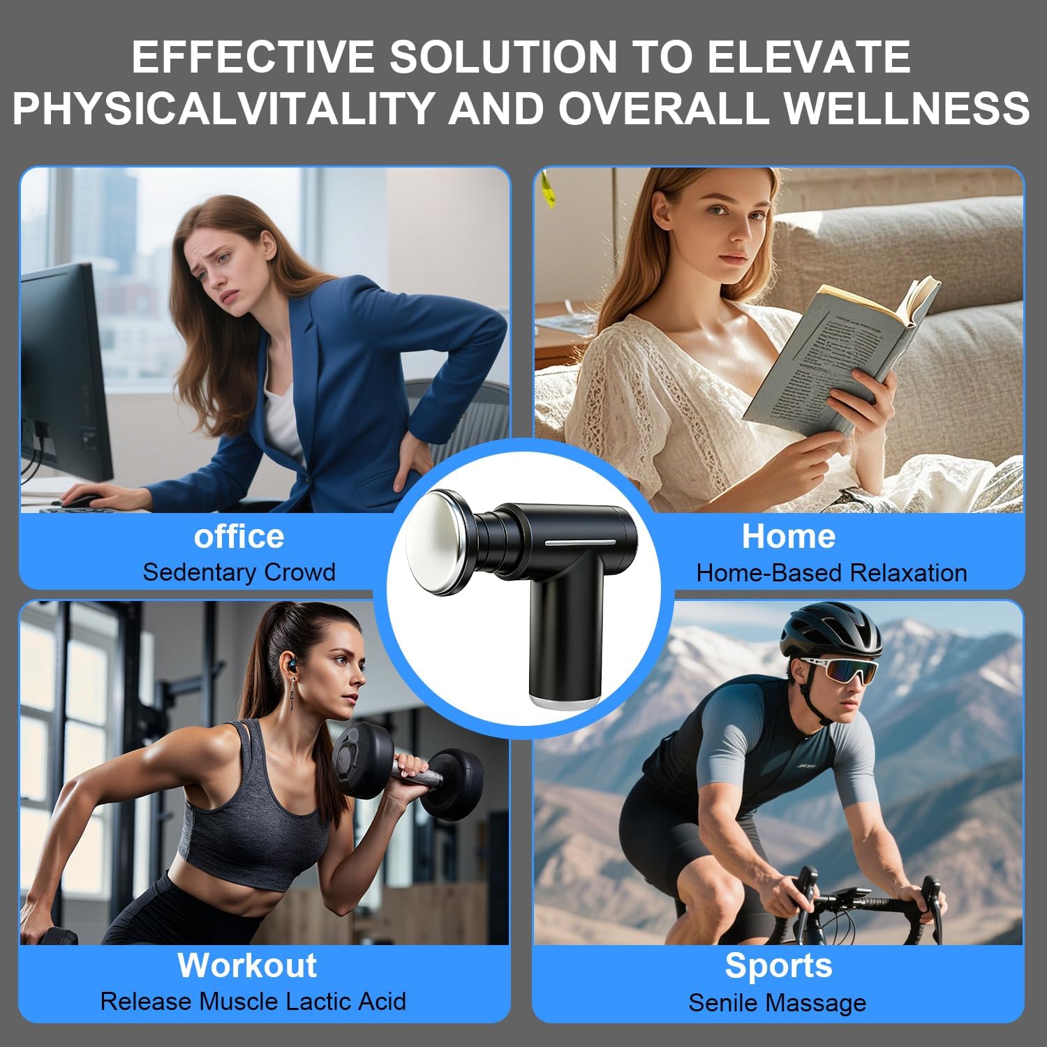 Massage Gun with Heat and Cold Head Deep Tissue Back Massage for Athletes Muscle Pain Relief Percussion Massager with 6 Massages Heads & 6 Speeds & Silent Brushless Motor