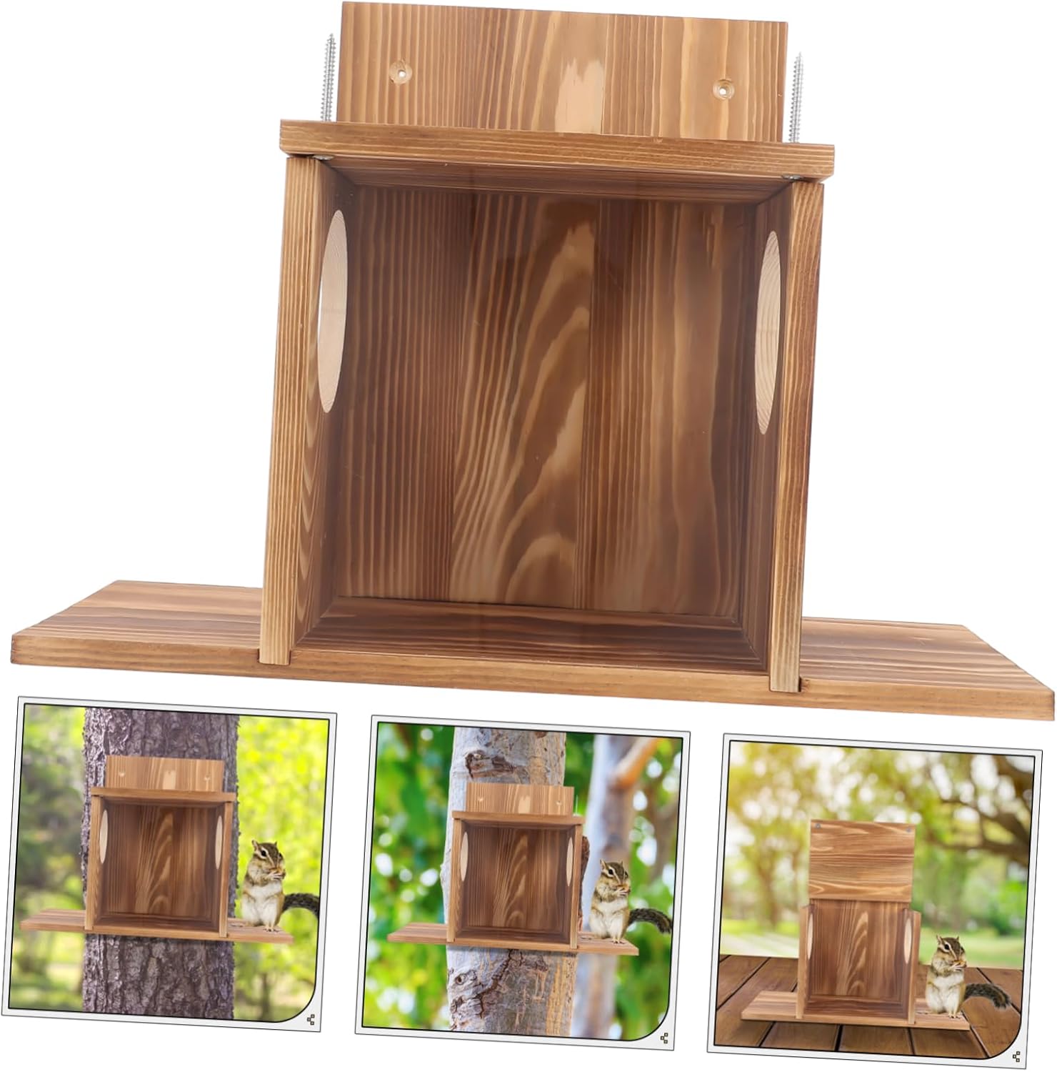 Abaodam Outdoor Squirrel Feeder House Hanging Design for Attracting Squirrels and Birds Garden Feeding Station for Nuts and