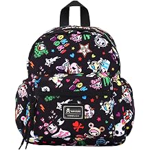 tokidoki Kawaii Mini Backpack for Women, Light Weight Small Waterproof Backpack Purses, Cute Unicorn Catoon Quilted Casual Daypack for Daily Work & Travel Black