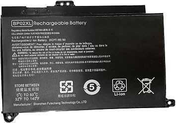 BP02XL Battery Replacement for HP Pavilion PC 15 Series 15-AU018WM 15-AU010WM 7.7V 41Wh HSTNN-LB7H HSTNN-UB7B BP02041XL 849909-850 849569-421