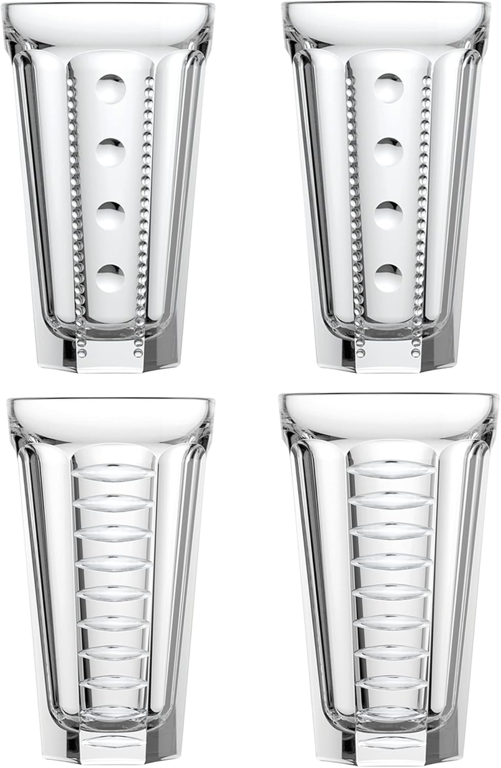 La Rochere Saga King Double Old Fashioned Glasses Set of 4 (12 oz) – French Pressed Glass Drinking Glassware Set with Heavy Base – Durable, Easy-to-Hold Glasses for Cocktails, Iced Tea & Everyday Use