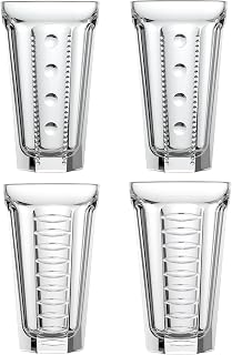 La Rochere Set of 4, Saga King 12 oz Drinking, Double Old Fashion, Iced Tea Glass, 4 Count (Pack of 1), Clear