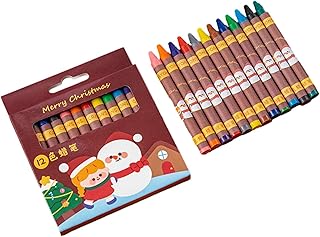 Lápis de Natal Arco-íris Lápis de Cera - Giz de cera de Natal definido para lembrancinhas de festa infantil,Lembrança de caneta de 8/12 cores para presente de crianças em idade escolar