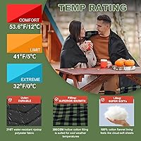 Vista 6 de XL Queen Size 2 Person Double Sleeping Bag for Adults, Lightweight Compact with Flannel Liner & Thermolock Draft Tube, Machine Washable All Season