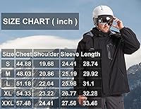 Vista 6 de ELLSWOS Chaqueta de esquí impermeable para hombre, abrigo de nieve cálido con capucha, rompevientos